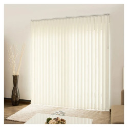Store californien tamisant ivoire 89 mm - lames verticales fermées jointives - intimité et lumière douce salon moderne