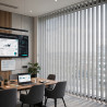 Store californien screen non feu M1 - lames ouvertes - tissu micro-perforé transparent - bureau