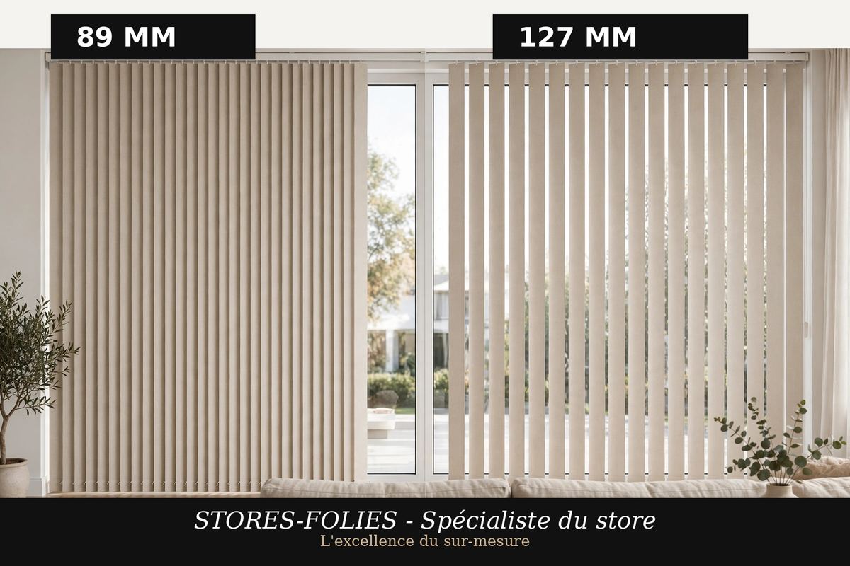 Comparatif store californien 89mm vs 127mm - Stores-Folies