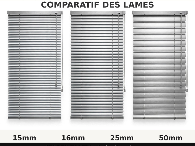 Store vénitien alu 15, 16, 25 ou 50mm : quelle largeur choisir ?