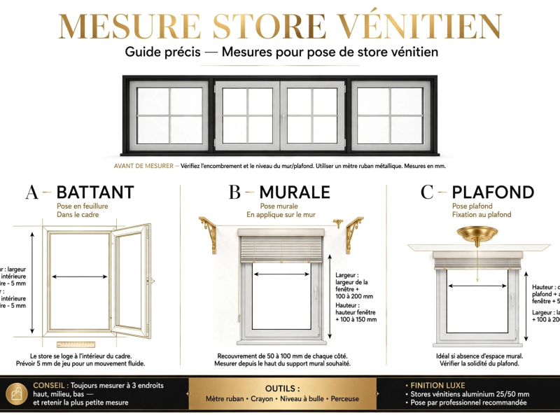 Comment prendre les mesures pour un store vénitien aluminium ? Guide